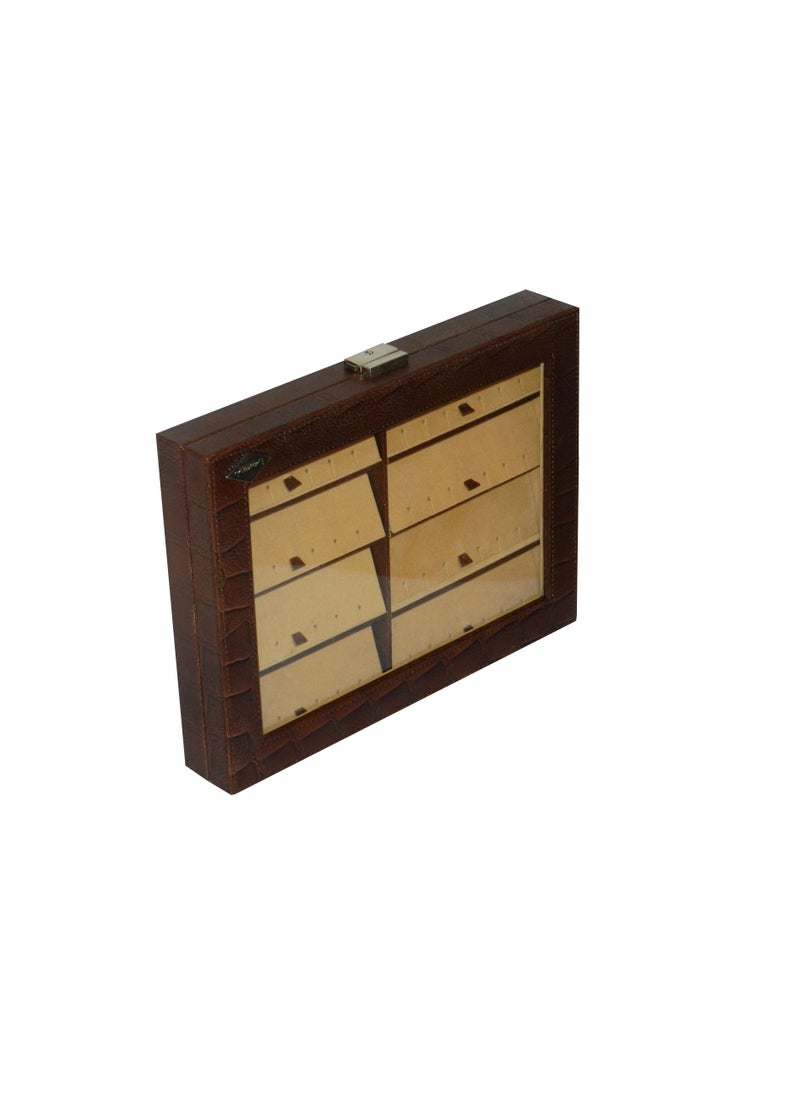 LAVERI LEATHER - Laveri Genuine Leather Earring Box Organizer Storage Earrings Stud Tray Showcase Storage Case - Image 1