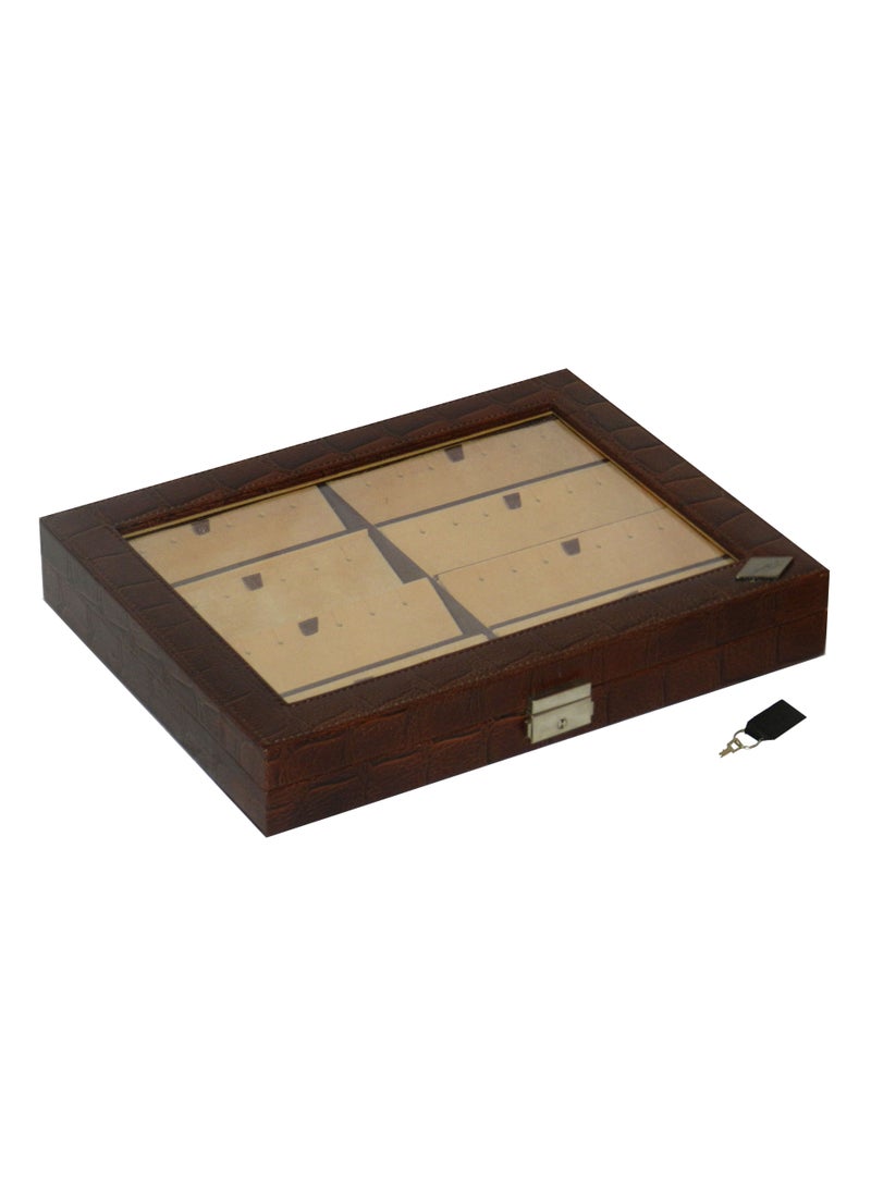 LAVERI LEATHER - Laveri Genuine Leather Earring Box Organizer Storage Earrings Stud Tray Showcase Storage Case - Image 1