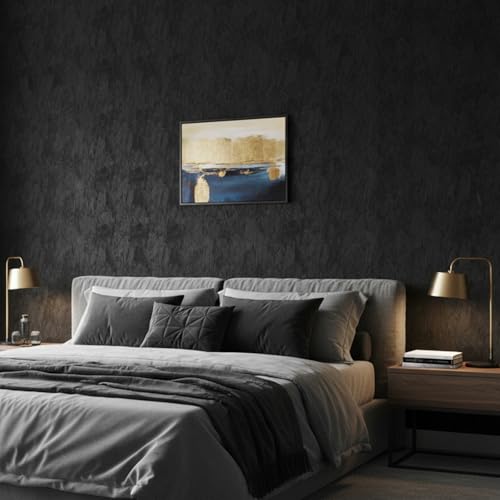 ReWallpaper Black Peel and Stick Wallpaper 175inX23ft Luxury Velvet Wallpaper for Bedroom Self Adhesive Removable Wall Paper Soft Velvet Fabric Textured Black Contact Paper for Cabinets Accent Wall - Image 3