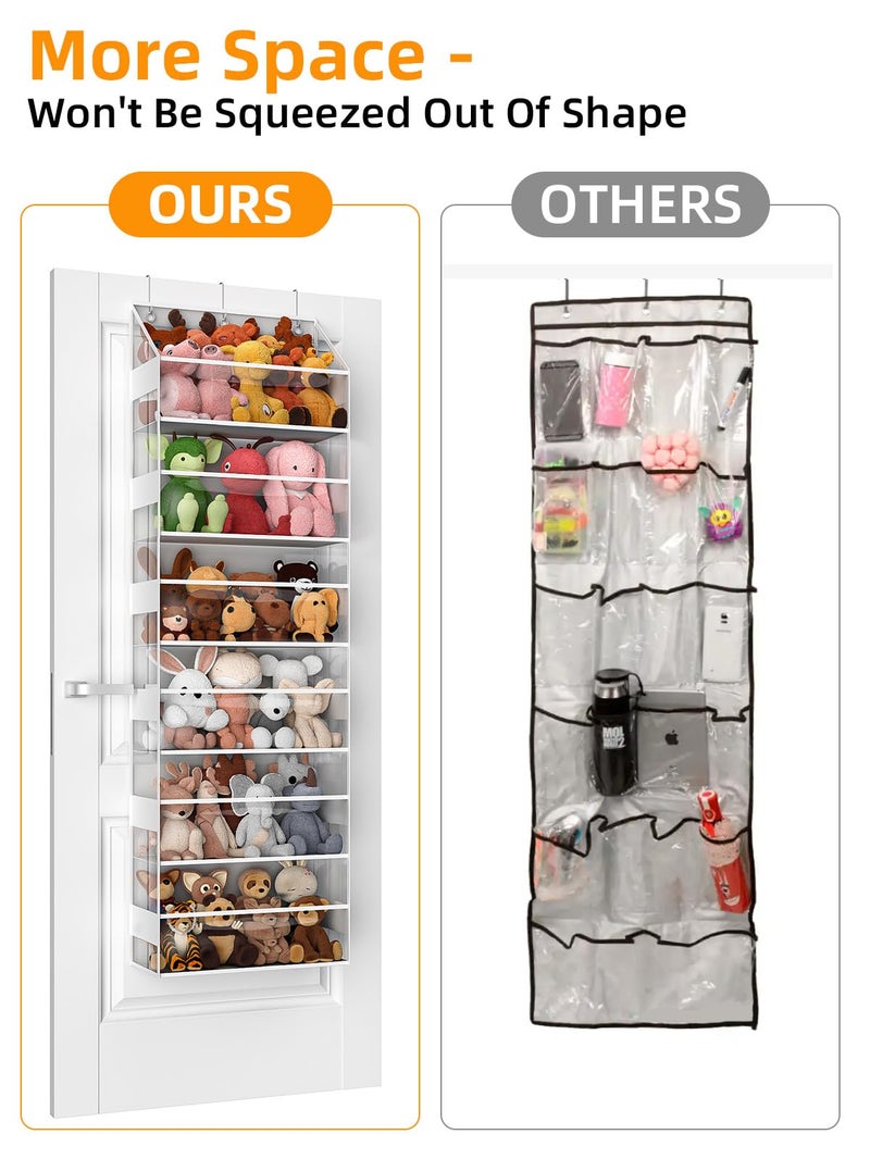 Wakaye Over the Door Organizes- 6 Tier Stuffed Animal Storage, Bathroom Organizers and Storage, Swing-proof Hanging Organizer for Toys/Nursery Newborn Baby Essential Stuff (Clear) - Image 2