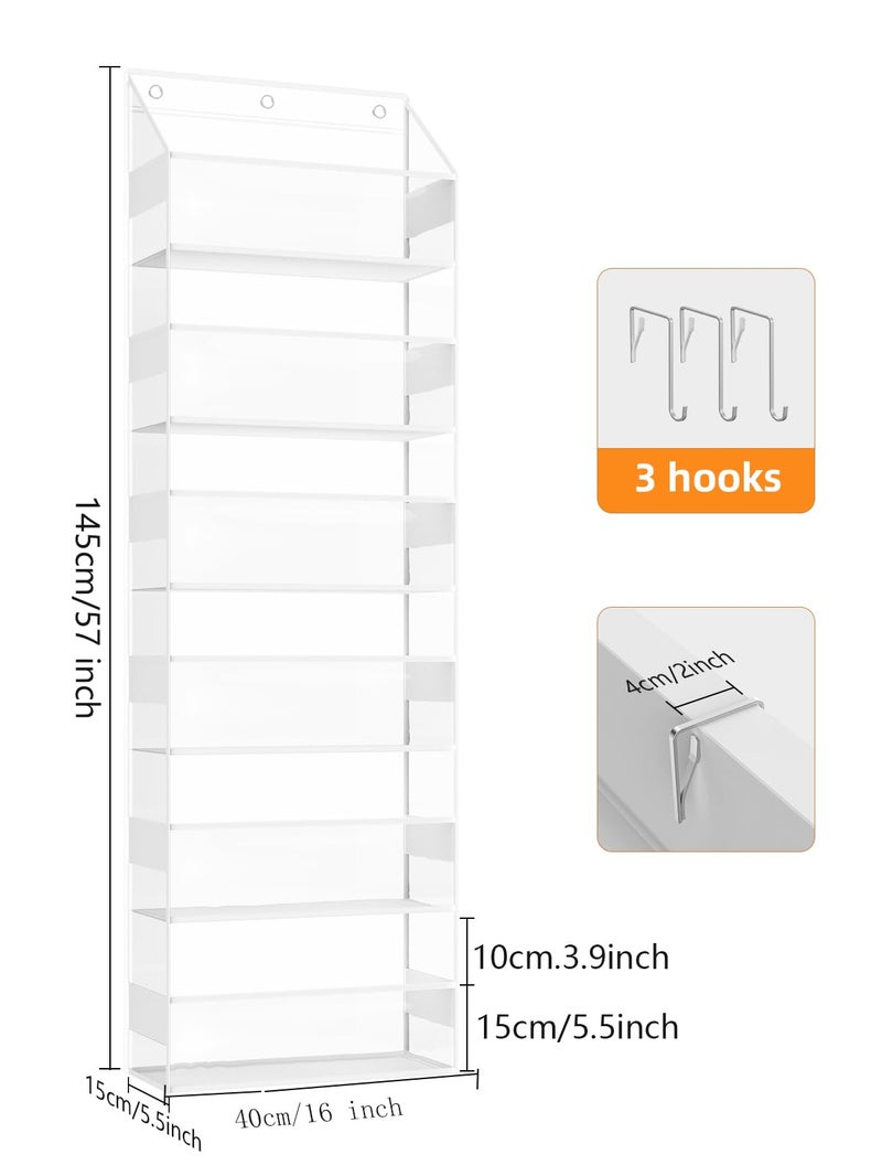 Wakaye Over the Door Organizes- 6 Tier Stuffed Animal Storage, Bathroom Organizers and Storage, Swing-proof Hanging Organizer for Toys/Nursery Newborn Baby Essential Stuff (Clear) - Image 5