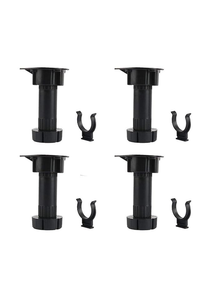 Huns Kitchen & Interior Huns Kitchen Interior Kitchen Bedroom Plastic Adjustable Cabinet Legs Foot Black 4pcs  - Image 1