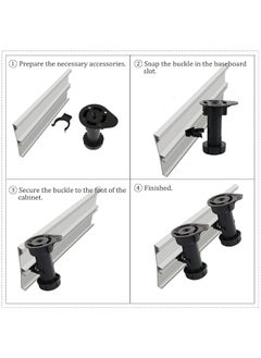 Huns Kitchen & Interior Huns Kitchen Interior Kitchen Bedroom Plastic Adjustable Cabinet Legs Foot Black 4pcs  - Image 5