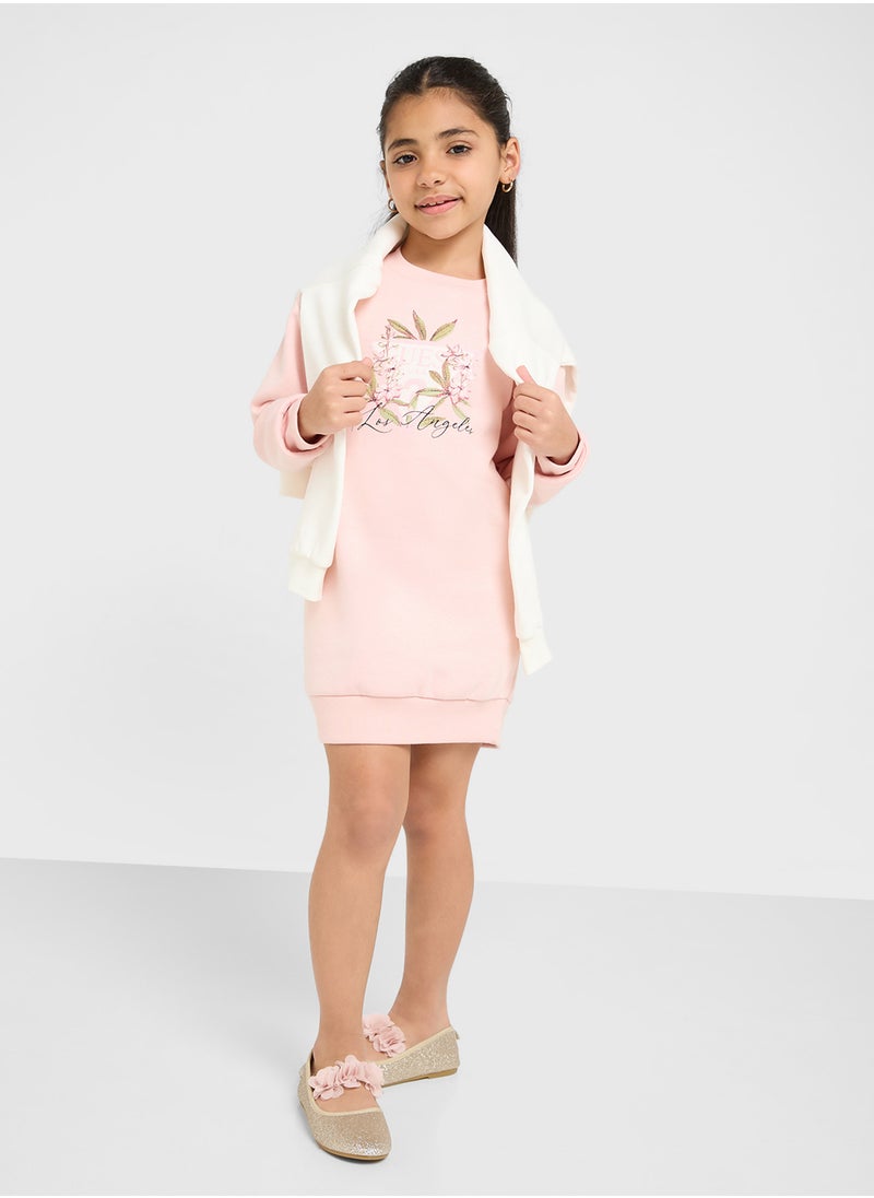 GUESS Kids Logo Active Long Sleeve Dress  - Image 4