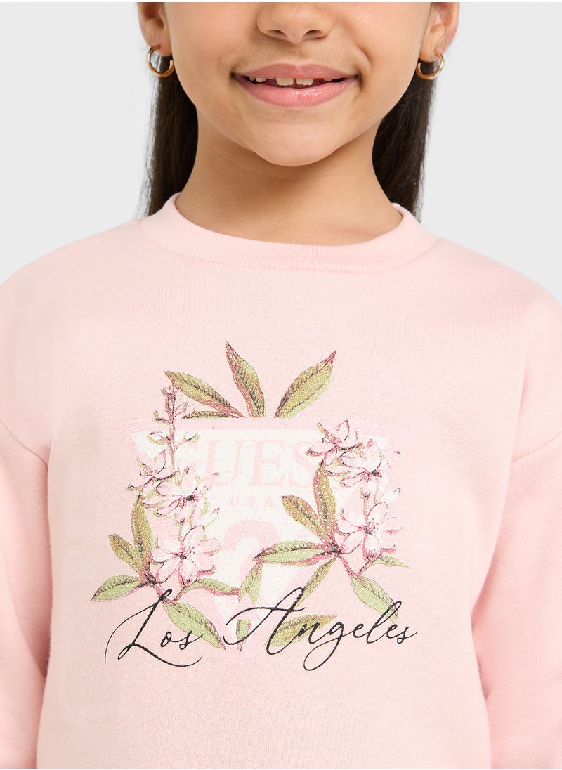 GUESS Kids Logo Active Long Sleeve Dress  - Image 3