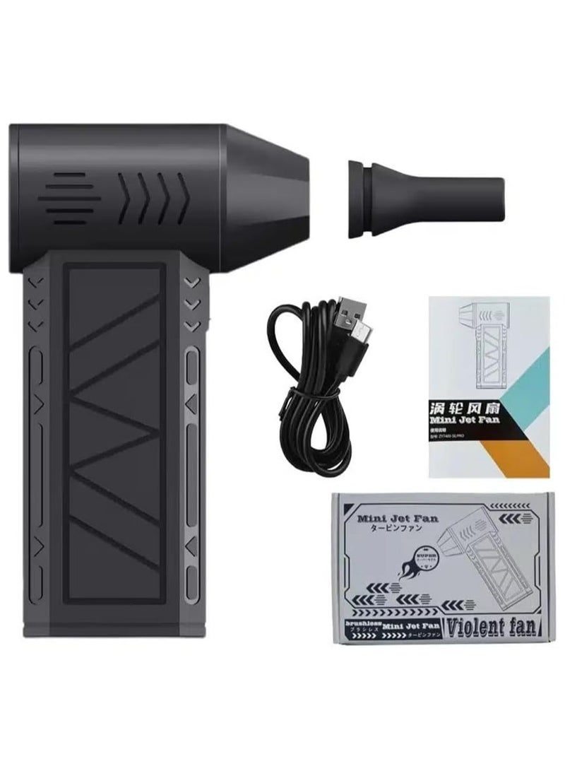 Portable Electric Air Duster with 130000RPM Motor, 4 Gear Adjustable, Compact Jet fan blower With Rechargeable 6000mAh Battery, LED Light, 36-45dB Noise Level, 14.3x3.9cm, for Electronics Cleaning - Image 1
