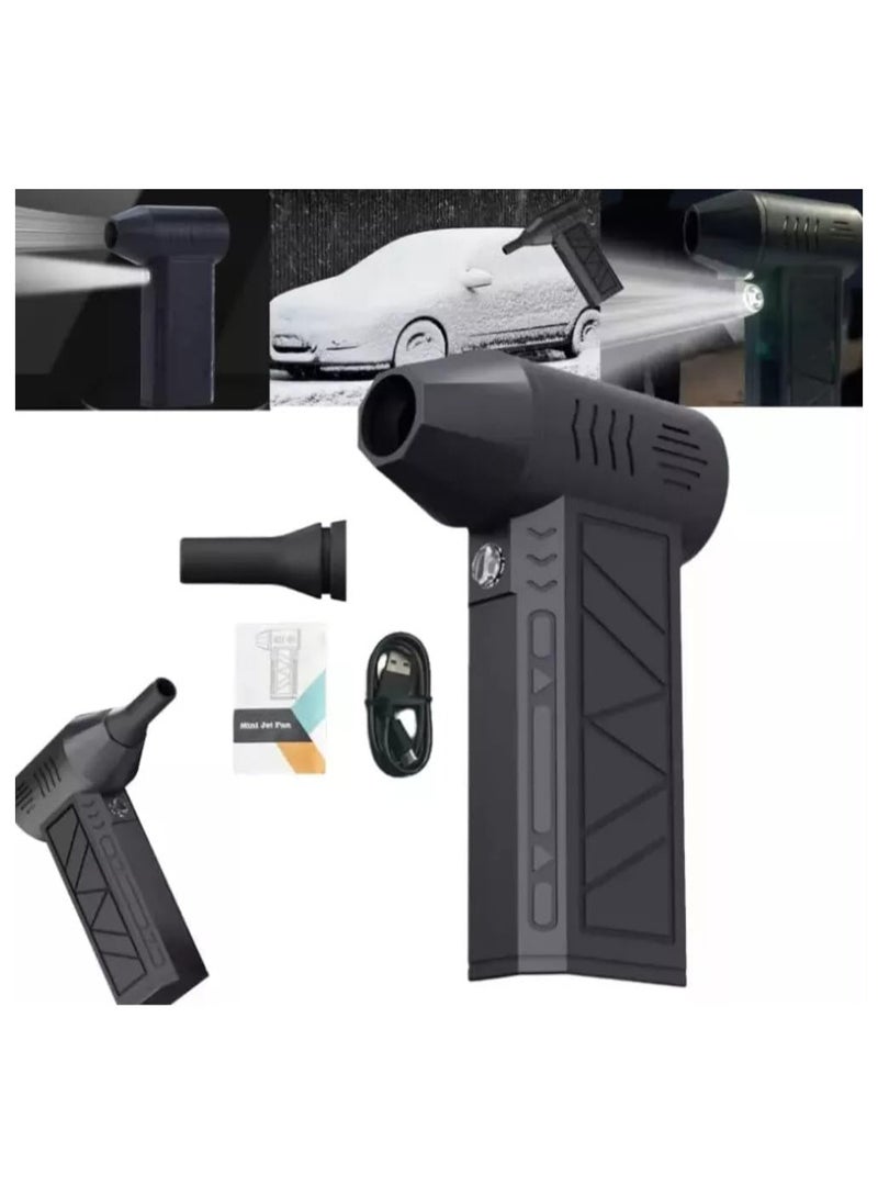 Portable Electric Air Duster with 130000RPM Motor, 4 Gear Adjustable, Compact Jet fan blower With Rechargeable 6000mAh Battery, LED Light, 36-45dB Noise Level, 14.3x3.9cm, for Electronics Cleaning - Image 2