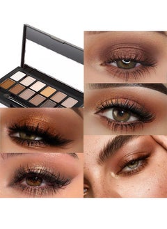 QIAOYAN 12 Colors The Nudes Eyeshadow, Shimmer Matte Palette, Waterproof Brown Eyeshadow Series, Highly Pigmented Long Lasting Waterproof, Matt Powder Pressed Eye Pallet  - Image 3