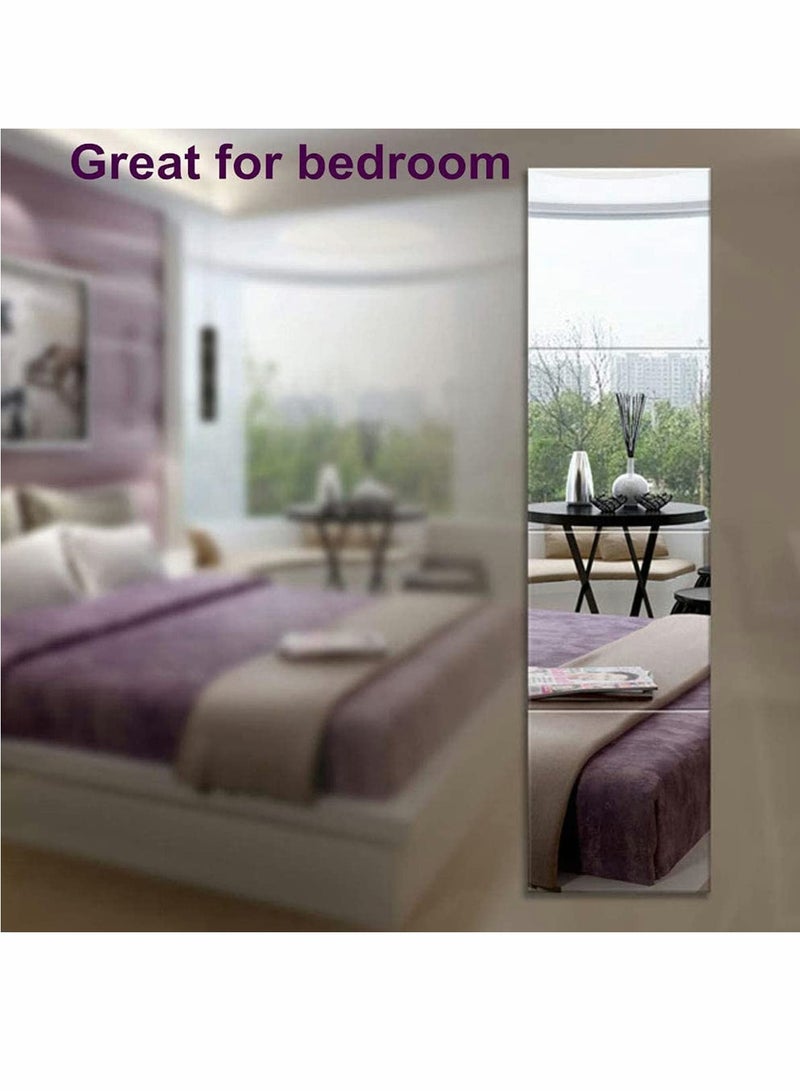 KASTWAVE 16 Pcs Acrylic Mirror Tiles Sheet Adhesive Wall Mirror Flexible Self Adhesive Non Glass Mirror for Bathroom, Bedroom Dresser Kitchen - Image 4