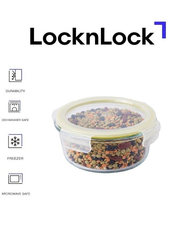 LocknLock Fresh Oven-Safe Glass Round Container 215ml â€“ Airtight, Leakproof & Heat-Resistant - Image 1