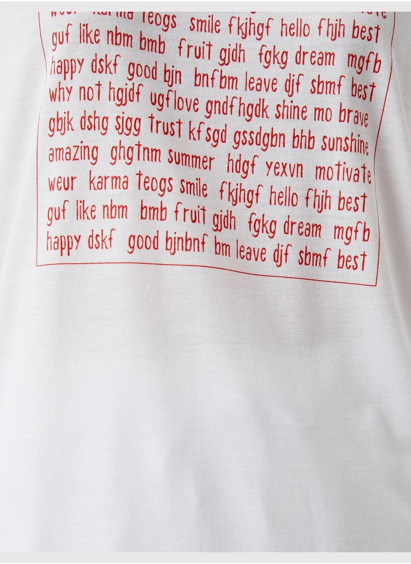 كوتون Printed T-Shirt Crew Neck Short Sleeve