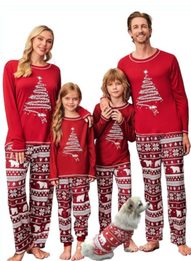 Family Pajamas Matching Sets Family Pjs Matching Sets for Adults Kids Couples and Babys Holiday Festival Long Sleeve Sleepwear Holiday Lounge Sets - Image 1