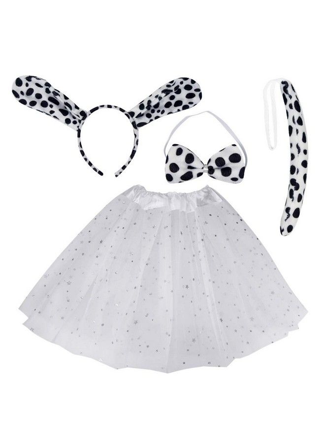 Dxhycc Dalmatian Costume Set Dog Ears Headband Bowtie Tail Tutu For Kids Girls Halloween Costume Cosplay Party - Image 2