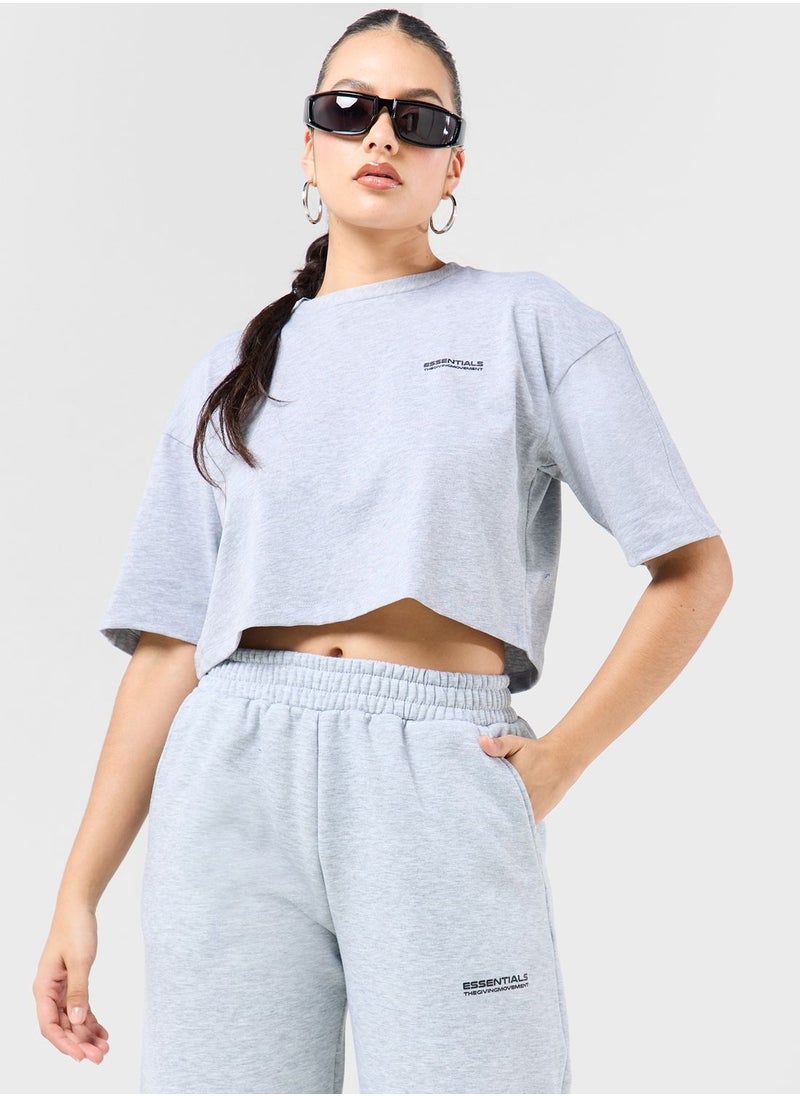 The Giving Movement - Boxy Space Printed Cropped T-Shirt - Image 1