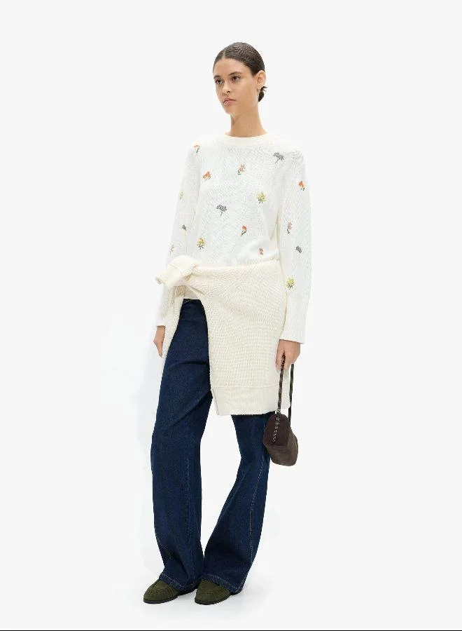 بارفوا كنزة صوفية مطبوعة من القطن 100٪