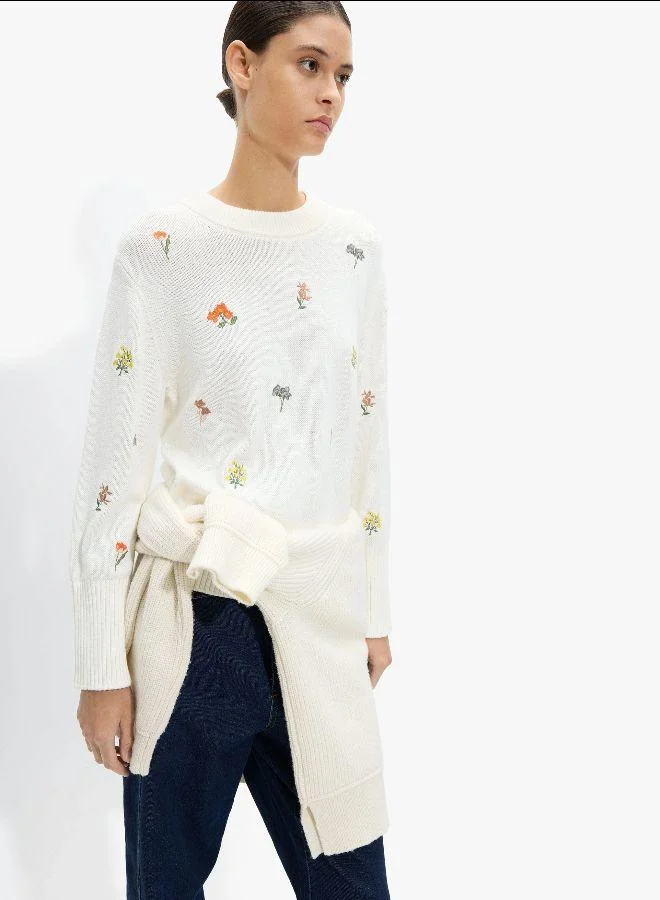 بارفوا كنزة صوفية مطبوعة من القطن 100٪