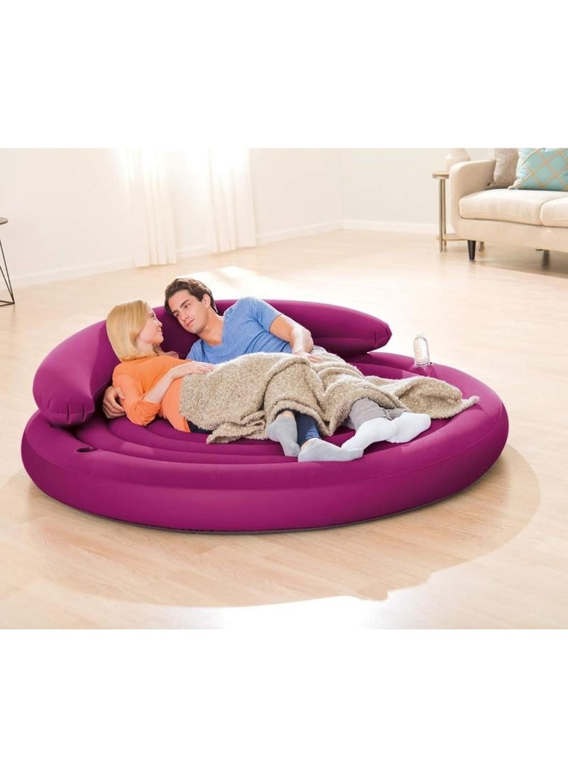 INTEX Ultra Daybed Lounge Airbed with Pump, Plastic Purple 191x51cm Comfortable and Durable Inflatable Daybed for Indoor and Outdoor Use, Perfect for Lounging, Camping, and Relaxation  - Image 3
