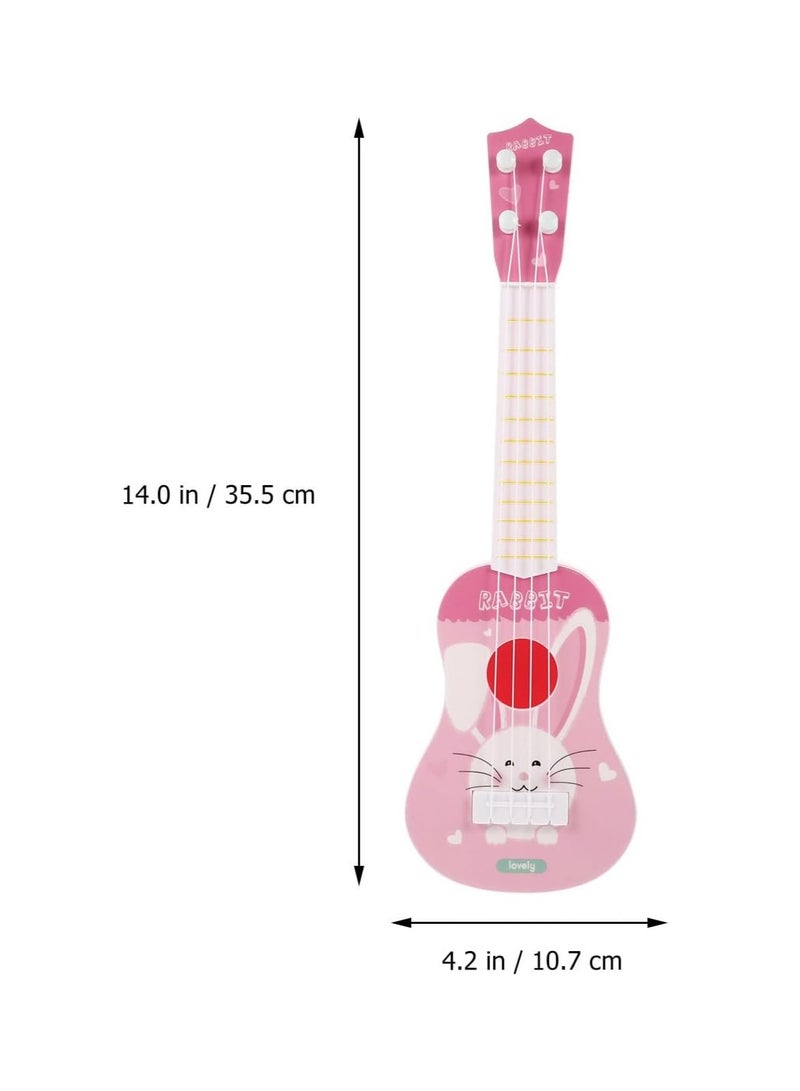 Musical Toys Early Education Ukulele Toys, Mini Ukulele Instruments, Children'S Guitar Ukulele Suitable For Toddler Boys And Girls Beginners Children'S Musical Toys (Rabbit Pink)  - Image 2