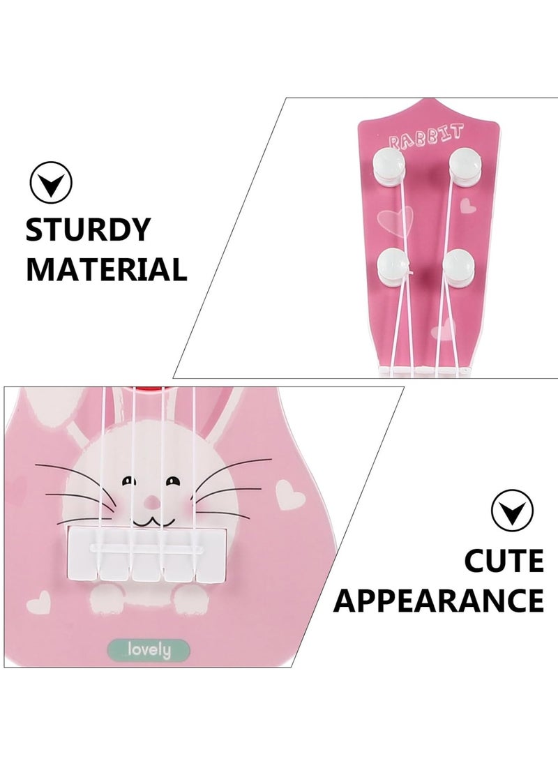 Musical Toys Early Education Ukulele Toys, Mini Ukulele Instruments, Children'S Guitar Ukulele Suitable For Toddler Boys And Girls Beginners Children'S Musical Toys (Rabbit Pink)  - Image 4