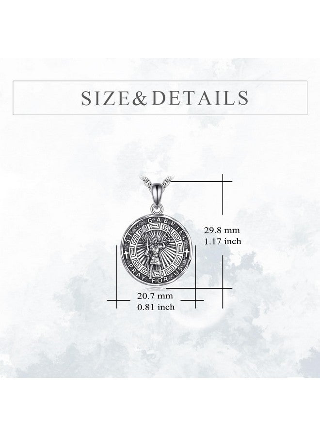 YFN Saint Gabriel Necklace Sterling Silver Religious Protector Pendant St Gabriel Archangel Jewelry Gifts For Women Men - Image 4