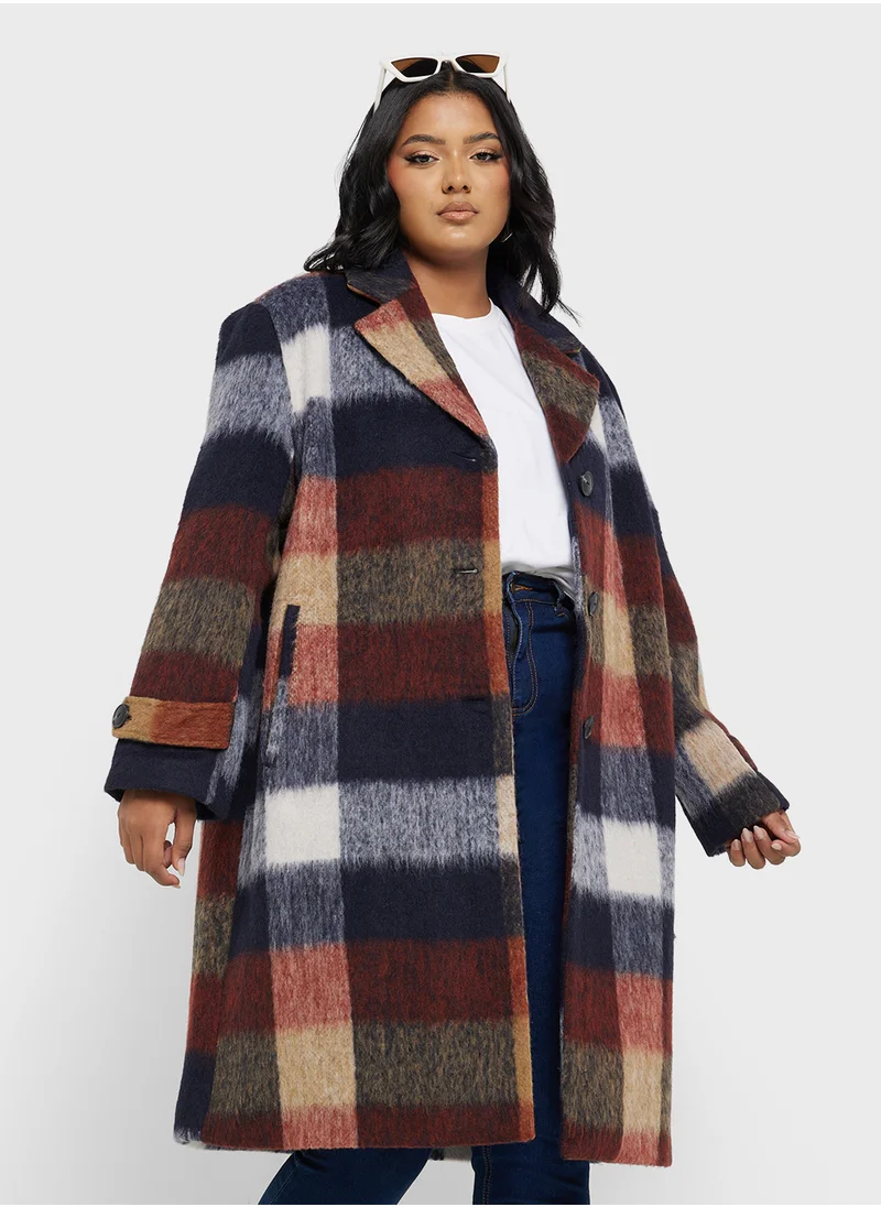 اونلي كارماكوما Checked Button Down Coat