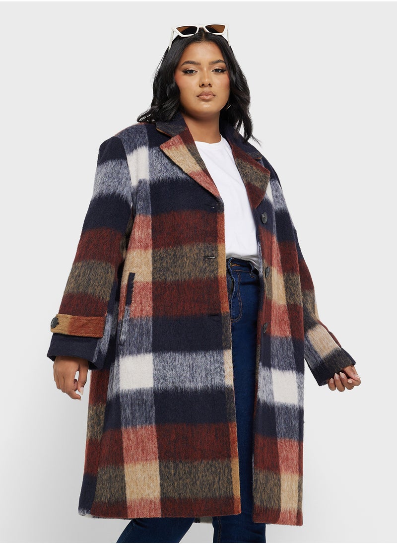 Only Carmakoma Checked Button Down Coat  - Image 1