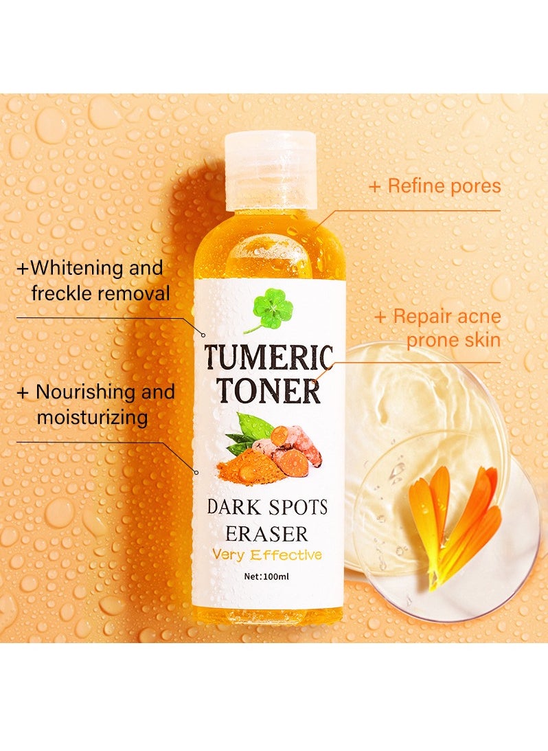 MOOYAM - Tumeric Toner Dark Spots Eraser Correcting Toner, Facial Toner for Acne Prone Skin, Blemish Removing Facial Moisturizer for Women, Dry Oily Skin Hyperpigmentation Treatment, 100ml - Image 1