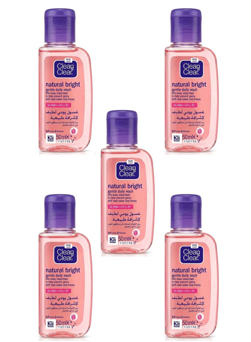 Clean & Clear 5Pcs Clean & Clear Natural Bright Daily Facial Wash 50Ml - Image 1
