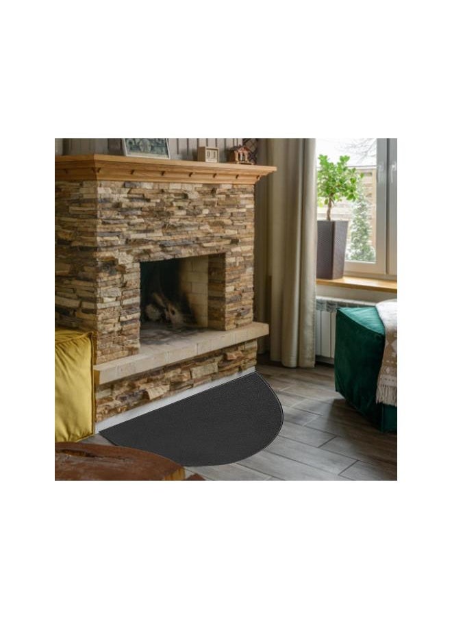 Generic - Half Round Fiberglass Fire Resistent Fireplace Area Rug, Fire Retardant Hearth Rug Non Slip Hearth Mat Fireproof Fireplace Rug Protectes Floor from Sparks Embers for Stove Fireplace, 24*42in - Image 1