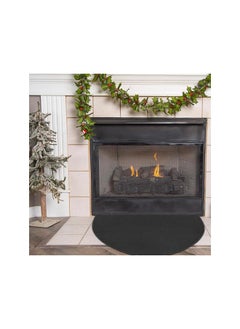 Half Round Fiberglass Fire Resistent Fireplace Area Rug, Fire Retardant Hearth Rug Non Slip Hearth Mat Fireproof Fireplace Rug Protectes Floor from Sparks Embers for Stove Fireplace, 24*42in
