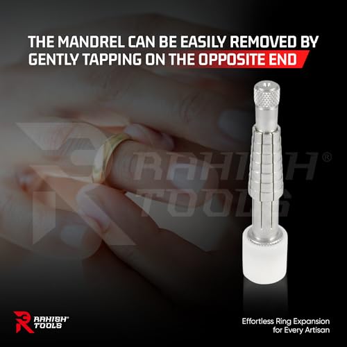 RAHISH TOOLS Ring Stretcher with Mandrel & Nylon Base - Professional Jewelry Ring Sizer Tool, Band Resizer for Silver & Gold, Ring Expander & Sizing Kit - 6-1/2 Inches Stainless Steel Ring Enlarger - Image 5