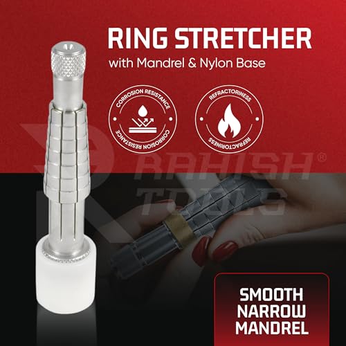 RAHISH TOOLS Ring Stretcher with Mandrel & Nylon Base - Professional Jewelry Ring Sizer Tool, Band Resizer for Silver & Gold, Ring Expander & Sizing Kit - 6-1/2 Inches Stainless Steel Ring Enlarger - Image 2