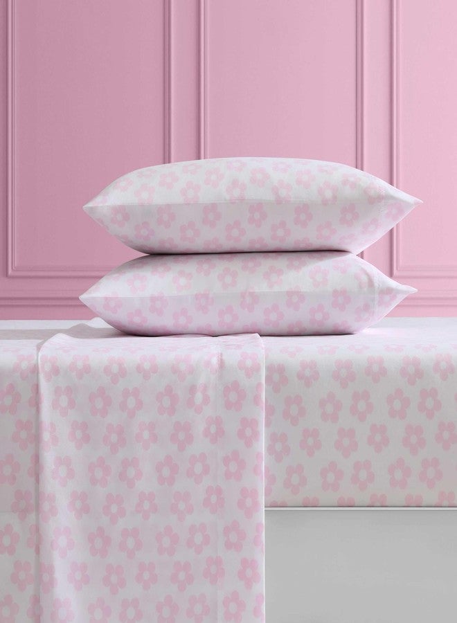 Betsey Johnson - Bed Sheets, 100% Silky Smooth Bedding with Matching Pillowcases, Stain & Wrinkle Resistant, Whimsical Inspired Home Essentials (Retro Daisy Pink, Queen) - Image 3