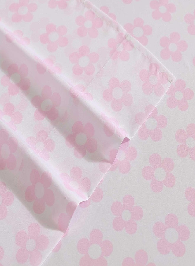 Betsey Johnson - Bed Sheets, 100% Silky Smooth Bedding with Matching Pillowcases, Stain & Wrinkle Resistant, Whimsical Inspired Home Essentials (Retro Daisy Pink, Queen) - Image 5