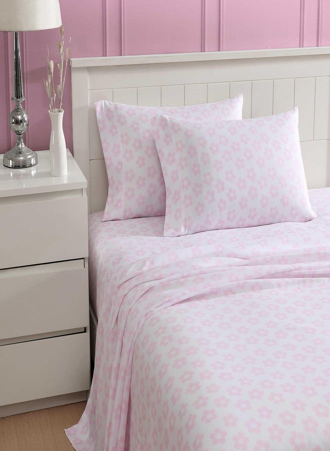 Betsey Johnson - Bed Sheets, 100% Silky Smooth Bedding with Matching Pillowcases, Stain & Wrinkle Resistant, Whimsical Inspired Home Essentials (Retro Daisy Pink, Queen) - Image 2