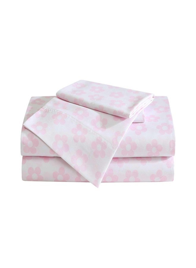 Betsey Johnson - Bed Sheets, 100% Silky Smooth Bedding with Matching Pillowcases, Stain & Wrinkle Resistant, Whimsical Inspired Home Essentials (Retro Daisy Pink, Queen) - Image 1