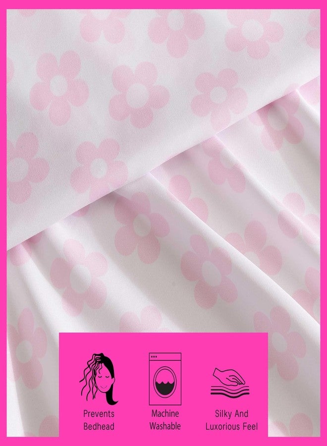 Betsey Johnson - Bed Sheets, 100% Silky Smooth Bedding with Matching Pillowcases, Stain & Wrinkle Resistant, Whimsical Inspired Home Essentials (Retro Daisy Pink, Queen) - Image 4