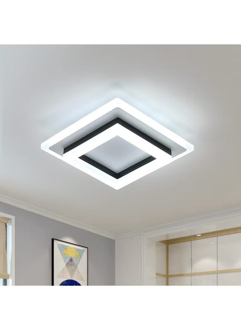 Square Hallway Light, Modern Mini LED Ceiling Light Fixtures, 3 Color Changeable Acrylic Metal LED Ceiling Lamp for Living Room Bedroom Kitchen Office Corridor Lights (3000K-6500K) - Image 2