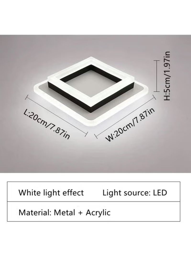 Square Hallway Light, Modern Mini LED Ceiling Light Fixtures, 3 Color Changeable Acrylic Metal LED Ceiling Lamp for Living Room Bedroom Kitchen Office Corridor Lights (3000K-6500K) - Image 4