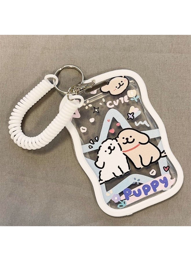 NIBEMINENT 1 - Piece Colorful Stars Kpop Photo Card Holder Pendant Key Chain ID Badge Holder ID Card Holder Photo Card Protector for School ID Office ID Access Card for Women Girls