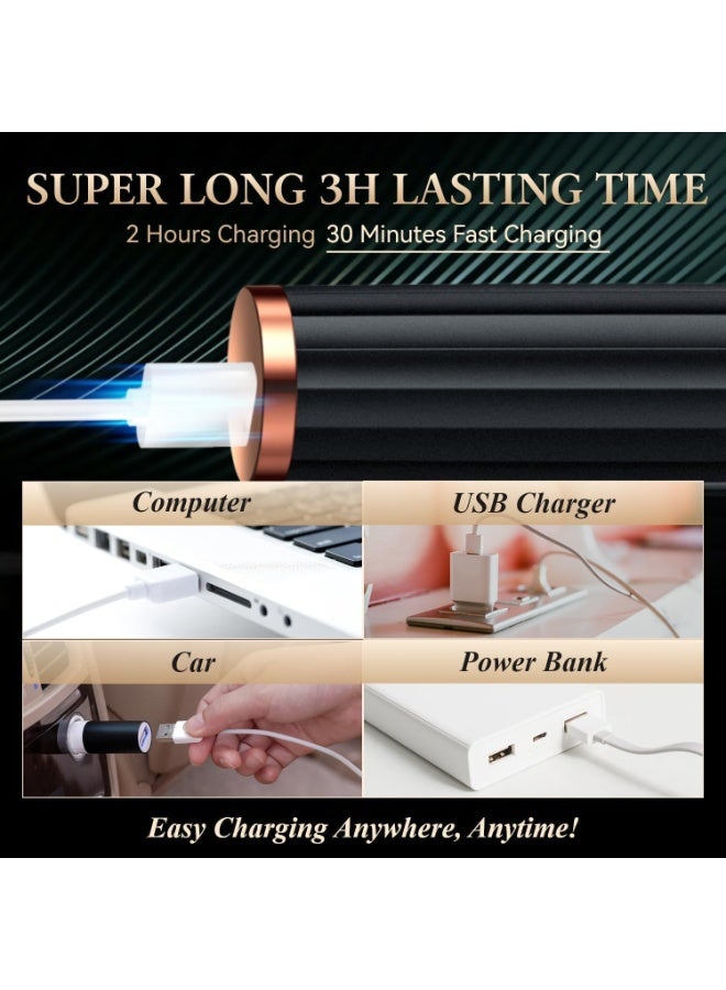 Heated Eyelash Curlers, 2 in 1 Clip-Type Eyelash Curler, Natural Curling 24 Hours Long Lasting, 3 Temperature Modes with USB Rechargeable, Gift for Women Girls (Black) - Image 4