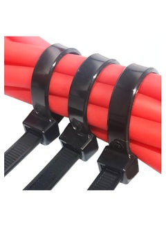 Duravel Duravel Nylon Zip Ties - Self Locking cable ties - Pack of 100 - Heavy Duty cable tie - High Weight Capacity-Nylon Cable Wire Ties for Indoor and Outdoor (BLACK, 30 CM LONG)  - Image 3