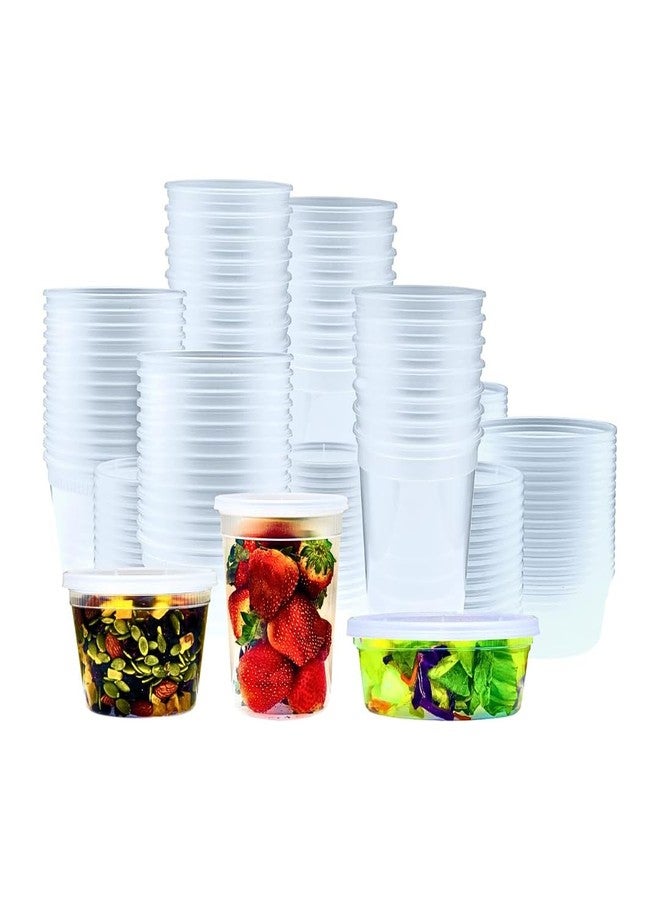 Green Direct Deli Food Storage Containers with Lids, Combo Pack of 24, Disposable Clear Round Leakproof Food Storage Containers - Image 1