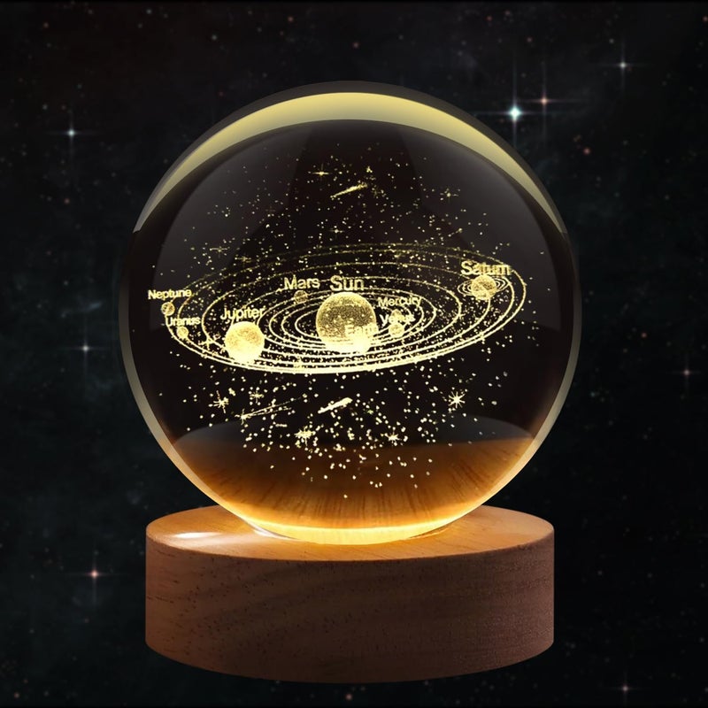 Chocozone Crystal Ball Night Light, 2.4Inch Glass Ball Night Lamp Table Lamp for Bedroom Decorative Items for Home - Image 5