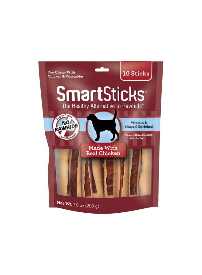 SmartBones SmartSticks, Treat Your Dog to a Rawhide-Free Chew Made With Real Chicken and Vegetables, 10 sticks - Image 1