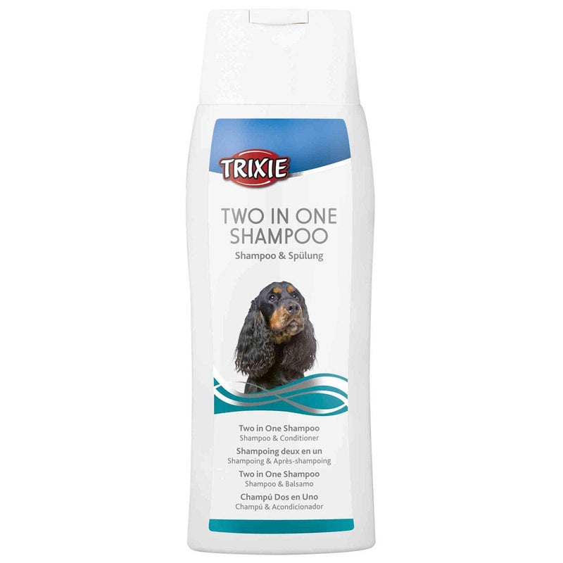 Trixie Two in One Shampoo Shampoo Plus Conditioner for Dogs Jojoba Oil Gives The Coat a Natural Shine and Increases Volume, While The Conditioner Makes The Coat Silky and Easy to Comb – 250ml - Image 1