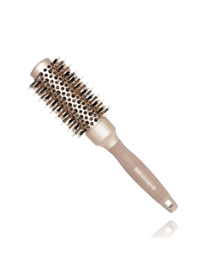 BANGMENG - Round Barrel Anti-Static Hair Brush With Boar Bristles, Nano Thermal Ceramic Ionic Tech | For Extra Shine | Protect Hair, Enhance Texture, For Straightening & Drying (1 1/4 Inch) - Image 1