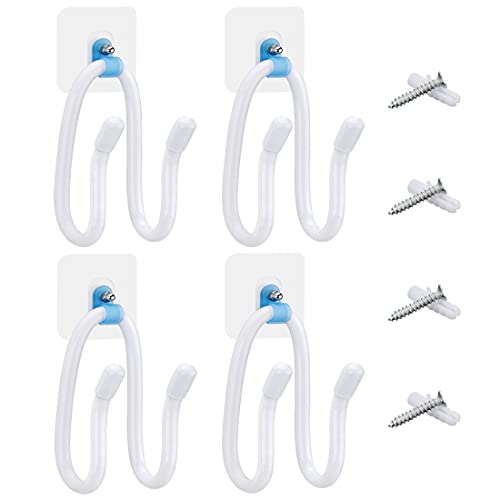 Linkidea Controller Wall Mount Holder Compatible with PS4, PS5, Xbox, Switch, Multifunctional Adjustable Headphone Hook, VR Headset Hanger (White, 4 Pack) - Image 1