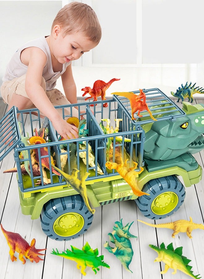 Dinosaur Truck Toys Transport Car  Truck With Dinosaur Toys Car 21 pcs Dinosaur Truck Set Toys  For Kids Boys Girls - Image 5