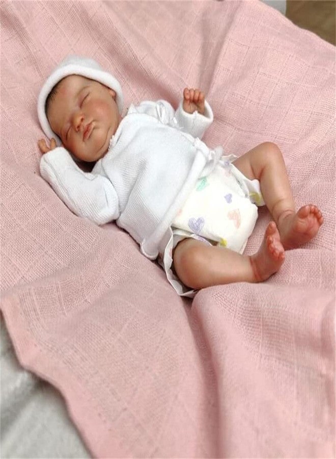 GYCV Lifelike Mini Reborn Dolls Boy Cheap 10 Inch Real Life Sleeping Newborn Baby Dolls that Look Real Babies Soft Cloth Body Realistic Eyes Closed Baby Dolls Toys Gifts for Kids Age 3 + - Image 3